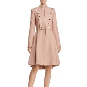 Alice + Olivia Rossi Wool Military Coat Rose with Gold Accents